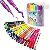 International Arrivals Double Sided Marker Sets for Kids Happido, Set of 36 Water Based Non Toxic Markers with Case, Great School Supplies, Art and Stationery Set
