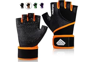 HTZPLOO Workout Gloves Gym Gloves Weight Lifting Gloves for Men Women with Full Palm Pad,Strong Wrist Wraps Support,Enhanced Grip,for Fitness,Training,Weightlifting,Exercise