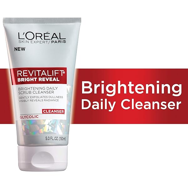 L’OREAL PARIS SKINCARE REVITALIFT BRIGHT REVEAL FACIAL CLEANSER WITH GLYCOLIC ACID, ANTI-AGING DAILY FACE CLEANSER TO EXFOLIATE DULLNESS AND BRIGHTEN SKIN, 5 FL OZ (PACK OF 1)
