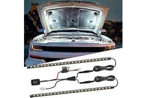 Nilight 2pcs Under Hood Light Strip 42LED Waterproof Underhood Work Light with On/Off Switch Blade Fuse Engine Bay Repair Light White 12V for Car Truck SUV