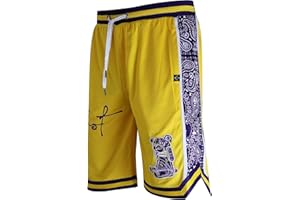 SCREENSHOT Mens Premium Urban Sreetwear Fashion Basketball Mesh Shorts - Athletic Sports Team Color 11" Inseam Jersey Shorts