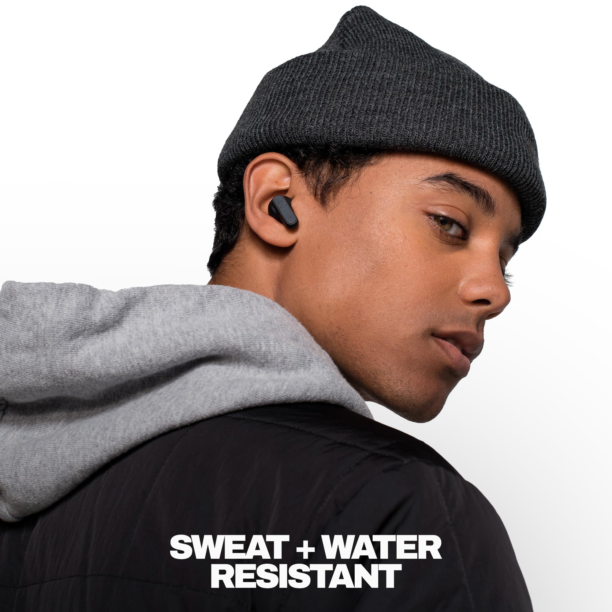 Skullcandy Dime 3 Wireless Earbuds, Bluetooth Headphones, Noise Isolating Fit, Up to 20 Hours Battery, Microphone for iPhone Android, Easy Carry with Integrated Lanyard - True Black