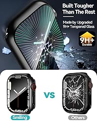 Smiling 2 Pack Case Built in Tempered Glass Screen