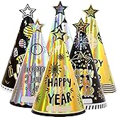 Fancy Land 24 Pcs New Years Eve Party Hats NYE Party Supplies 2026 New Year Paper Cone Hats Party Decorations