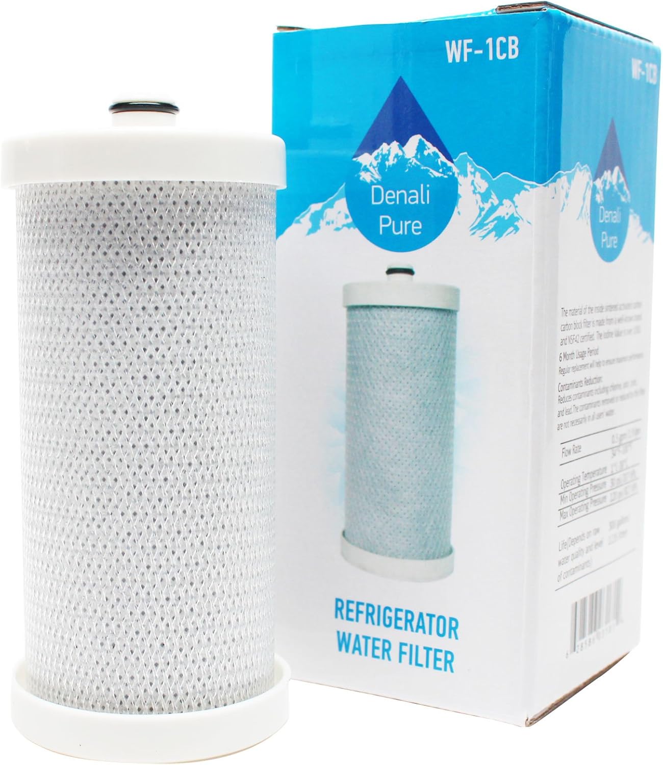 Replacement for for Frigidaire FRS6R5ESB4 Refrigerator Water Filter - Compatible with with Frigidaire WF1CB, WFCB Fridge Water Filter Cartridge