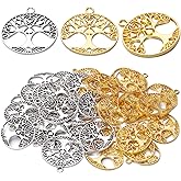 Aylifu Tree of Life Charms Pendants - 40pcs Alloy Christmas Tree Charms for Craft Supplies DIY Necklace & Bracelet Making