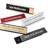 Providence Engraving Personalized Desk Name Plates - Custom Office Wall or Desk Name Plates With Aluminum Holder With Two Lines of Laser Engraved Text, 2" x 10"