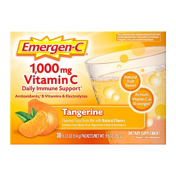 EMERGEN-C 1000MG VITAMIN C IMMUNE SUPPORT POWDER TANGERINE...