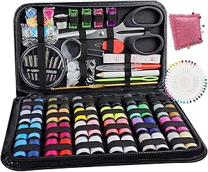 Sewing Kit, 173PCS DIY Premium Sewing Supplies, Portable Travel Sewing Kits for Adults Children Beginners Home Emergency, with Needle and Thread Kit Scissors Thimble Tape Measure (Large)