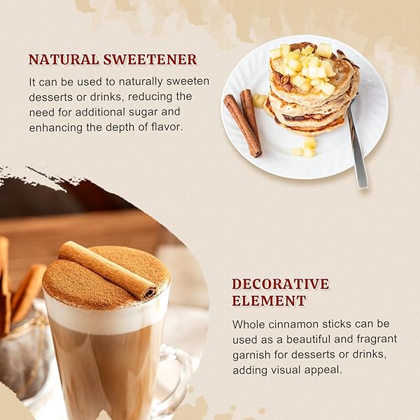 52USA ORGANIC CINNAMON STICKS, CINNAMON 8OZ (226G), CINNAMON STICKS WHOLE, 100% RAW, USDA & KOSHER CERTIFIED, GLUTEN FREE, NON-GMO, PURE & FRESH CINNAMON, PERFECT FOR BAKING, COOKING & BEVERAGES