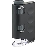 Carson MicroMax 60x-100x LED Lighted Zoom Pocket Microscope For Field Inspection of Science, Fibers, Plants, Cells, Skin, Currency, Wildlife and More (MM-100)