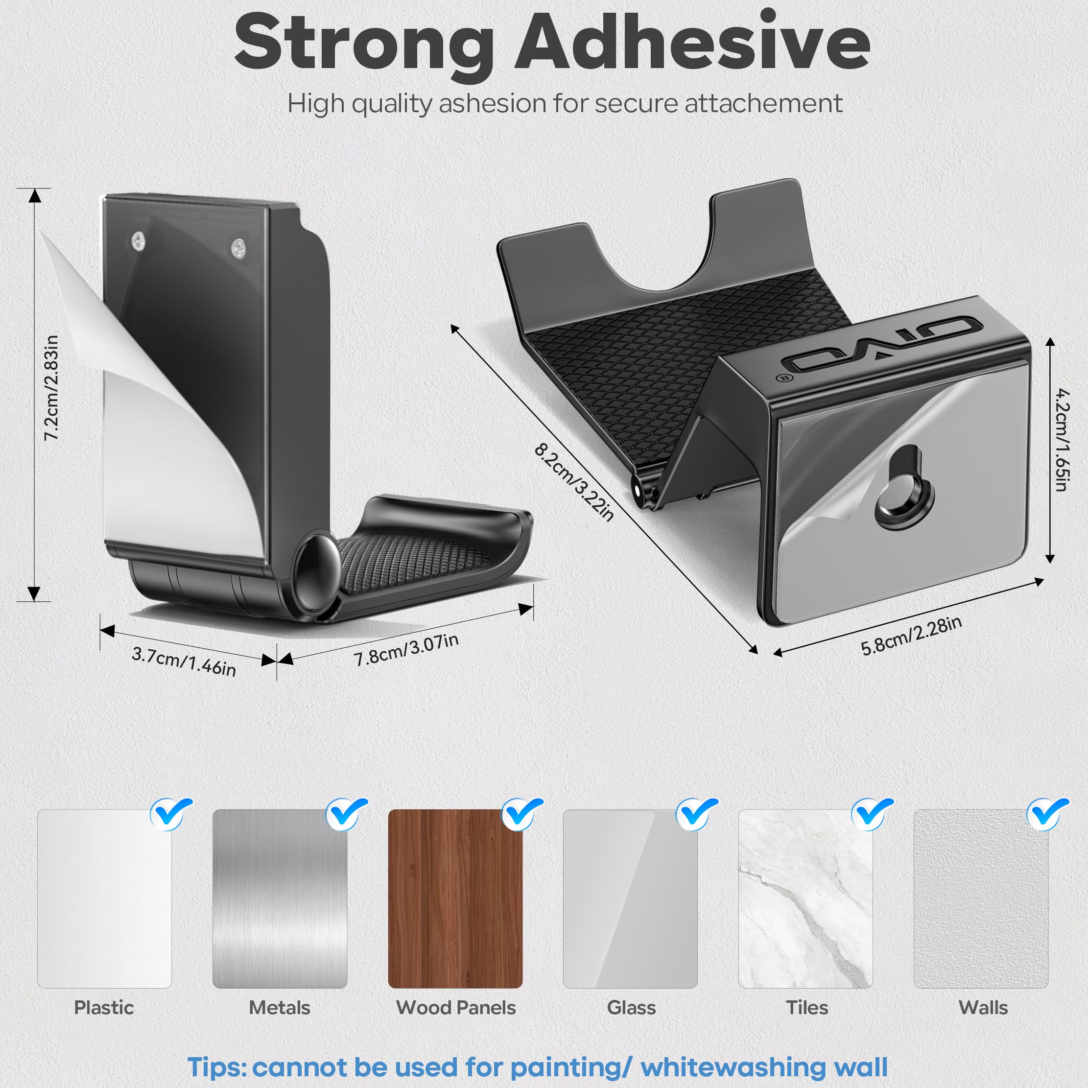 OIVO Controller & Headset Wall Mount Holder Stand, Foldable Headphone Stand, Gaming Controller Holder Hanger Hook, Universal Storage Organizer Controller/Earphone/Game Accessories-9 Packs