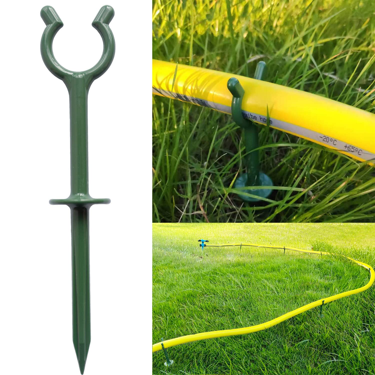 Photo 1 of Garden Hose Guide Stakes Set of 10 - Heavy Duty 3/4” Hose Holder Spike for Lawn & Plant Saver, Yard Soaker Support, Durable Kink-Free Watering (Fit 3/4”Hoses)