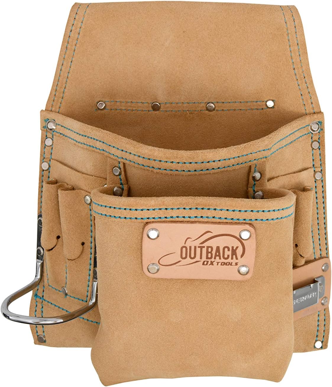 OX Tools Trade Series Suede Leather Tool/Fastener Pouch, 8 Pocket