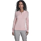 Tommy Hilfiger Womens Solid Long Sleeve Polo 1/4 Zip Sweater