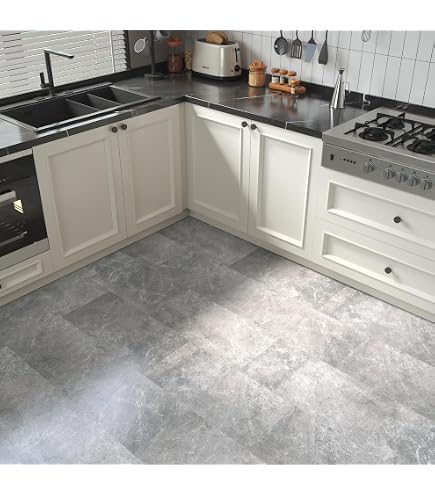 Norine Peel And Stick Floor Tile – 12 X 12 Inch Self-Adhesive Marble Vinyl, Waterproof & Removable, 10 Pack (Covers 10 Sq Ft) For Bathroom, Kitchen, Bedroom