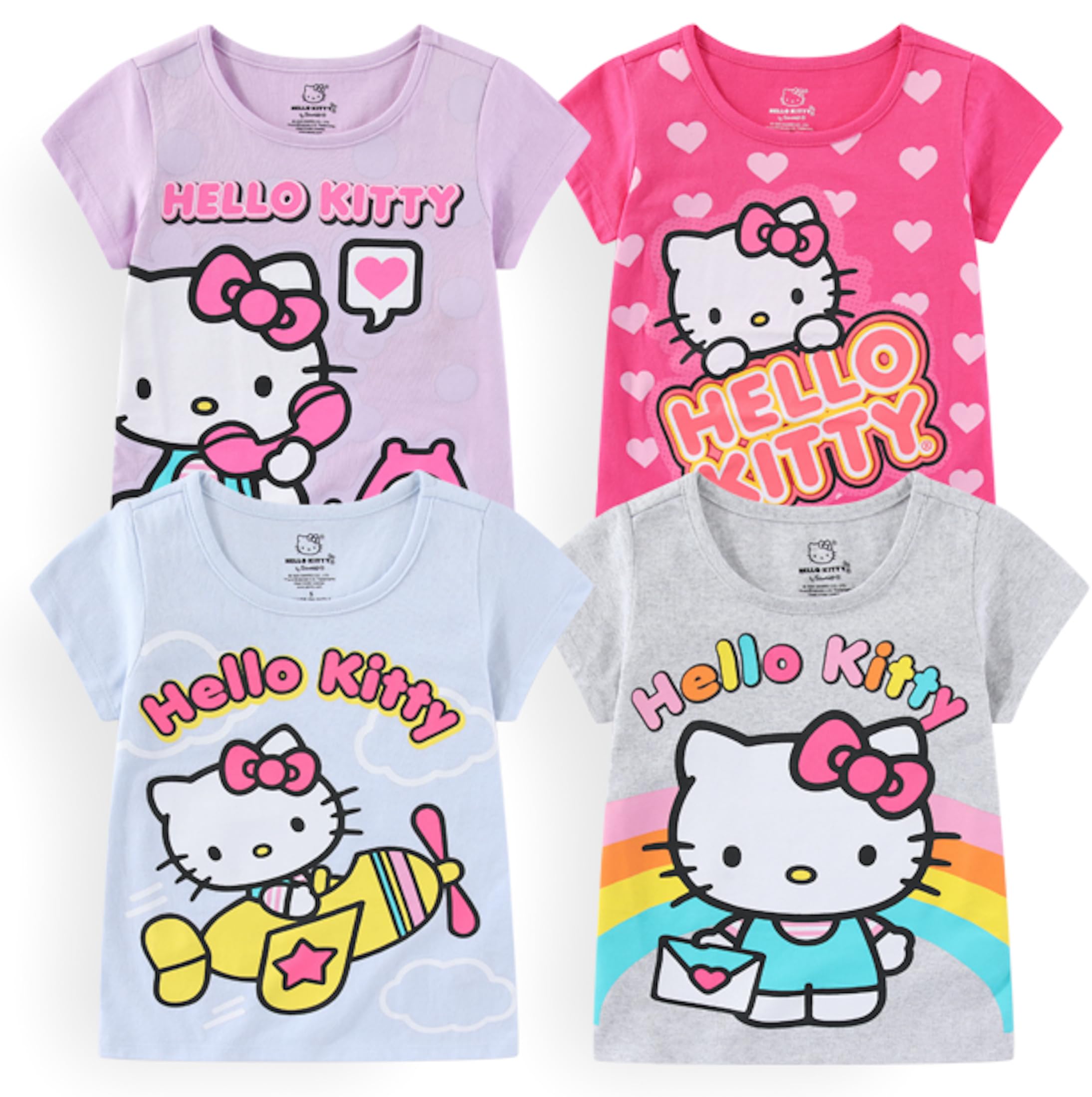 Photo 1 of SZ 10 Hello Kitty Sanrio Girls 4 Pack Short Sleeve T-Shirt for Kids