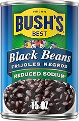 Bush's Best Reduced Sodium Black Beans, Source Of Plant Based Protein And Fiber, Low Fat, Gluten Free, 16 oz