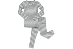 AVAUMA Stripe Pattern Baby Boys Girls Pajama Set Kids Toddler Snug fit Ribbed Sleepwear pjs for Daily Life Style