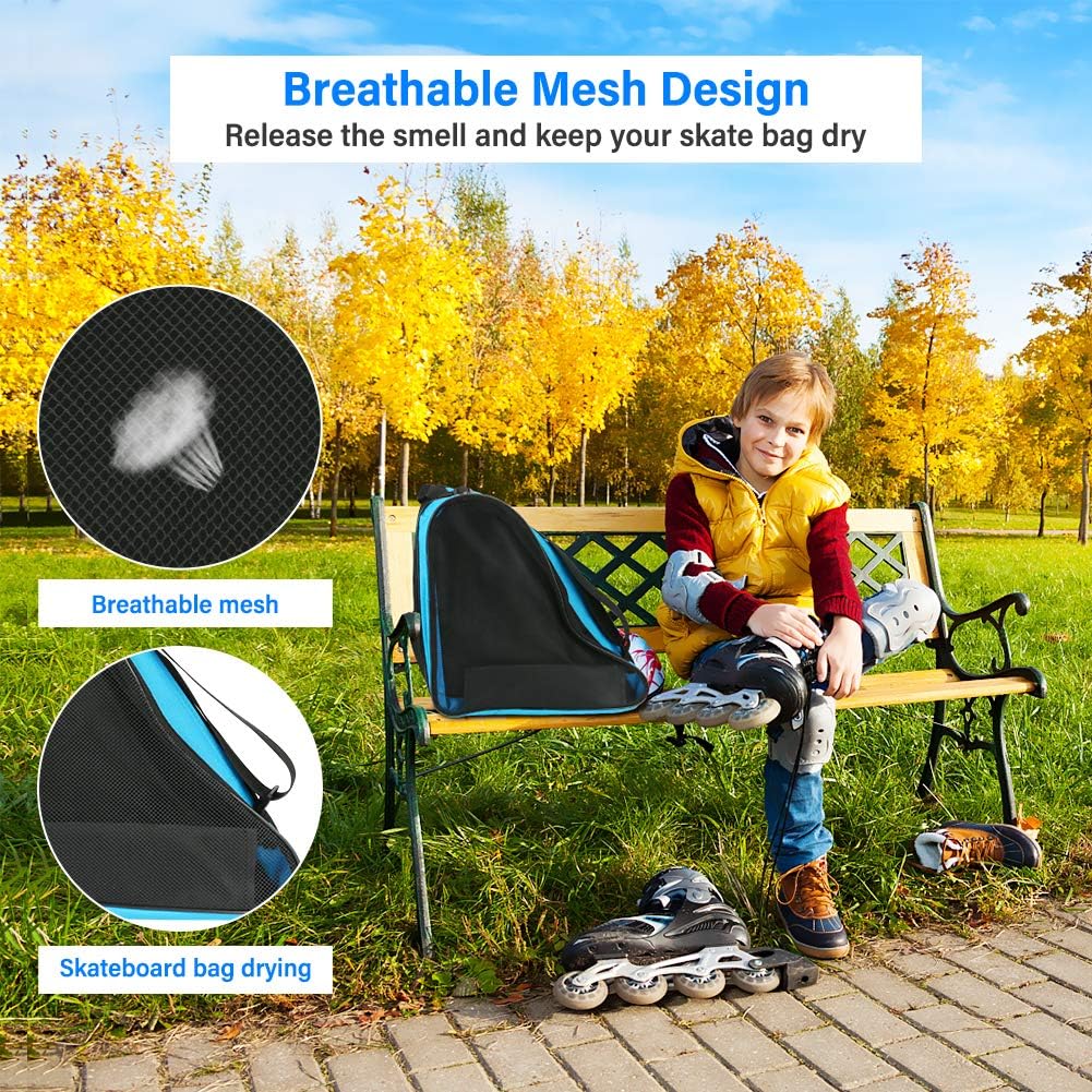 LINGSFIRE Roller Skate Bag, Breathable Ice-Skating Bag Shoulder and Top Handle Oxford Cloth Skating Bag for Women Men and Adults Roller Skate Accessories : Sports & Outdoors