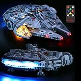 BRIKSMAX Led Lighting Kit for Millennium Falcon - Compatible with Lego 75257 Building Blocks Model - Upgraded Version with Remote Control - Not Include The Lego Set