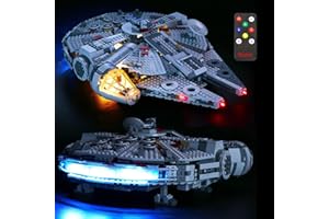 BRIKSMAX Led Lighting Kit for Millennium Falcon - Compatible with Lego 75257 Building Blocks Model - Upgraded Version with Remote Control - Not Include The Lego Set