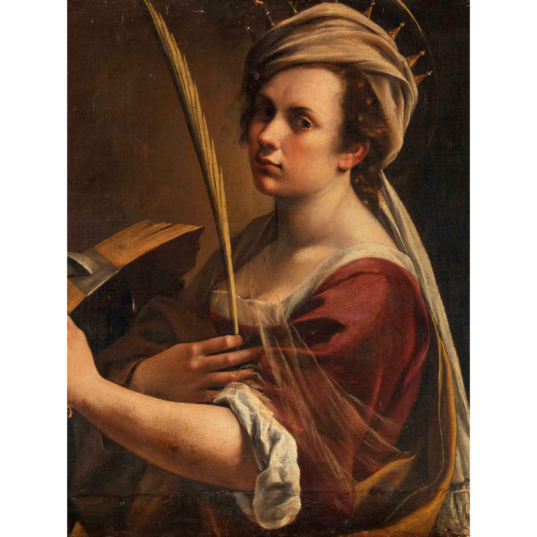 Artemisia Gentileschi Self Portrait Premium Wall Art Canvas Print 18X24 Inch