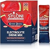 Syloni Electrolytes Powder Packets, Watermelon(0.36 oz*20 Sticks), Sugar Free Hydration Packets Electrolyte Drink Mix with 7 Vitamins and Electrolytes, Keto Friendly, Vegan, Gluten Free