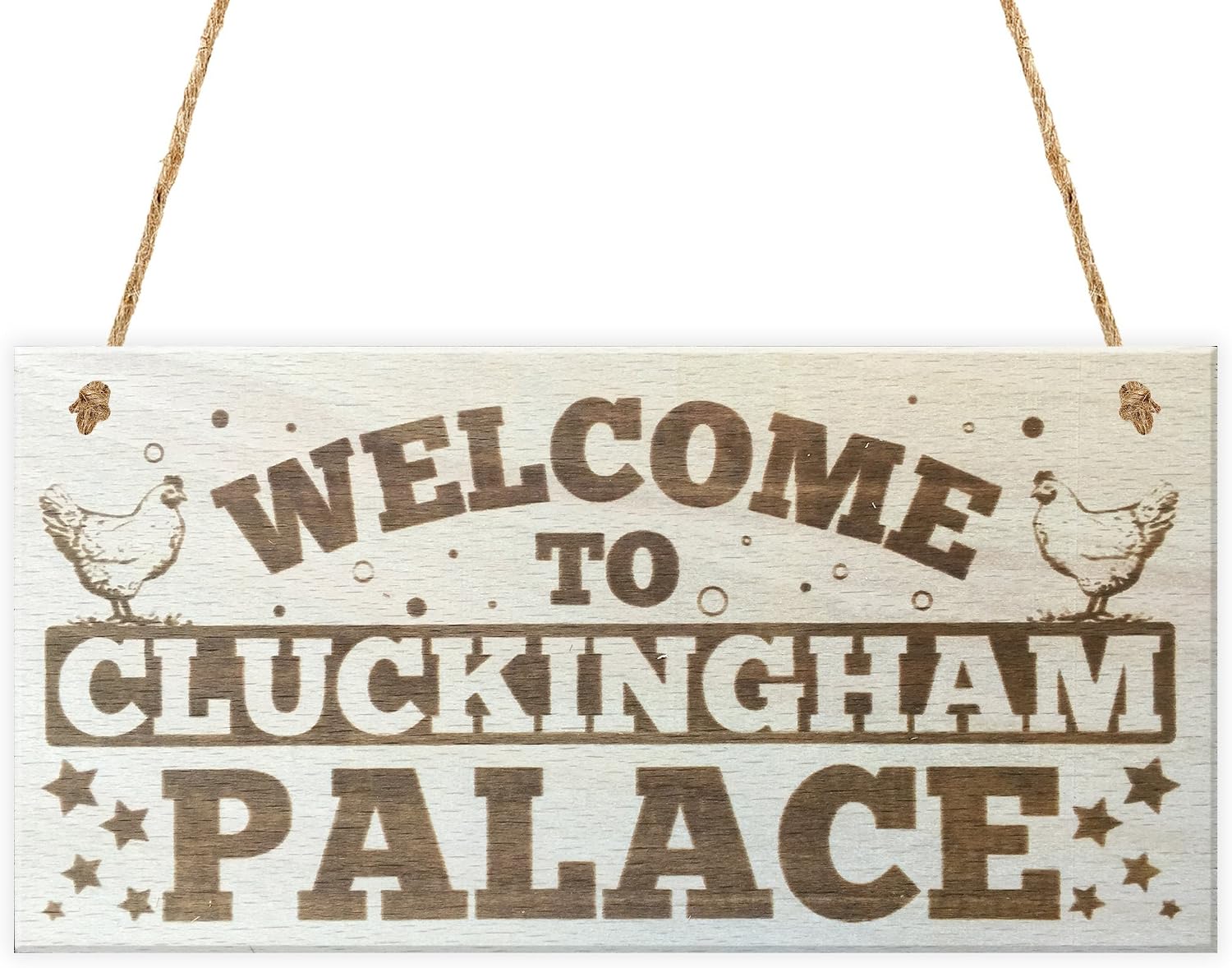 Red Ocean Welcome To Cluckingham Palace Novelty Wooden Hanging Plaque Chicken Hen Hutch Coop Farmers Sign - Image 3