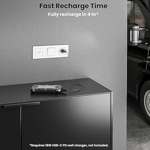 10000mAh Wireless Rugged Waterproof, 18W USB-C Portable Heavy  Duty Power Bank for Outdoors, Camping