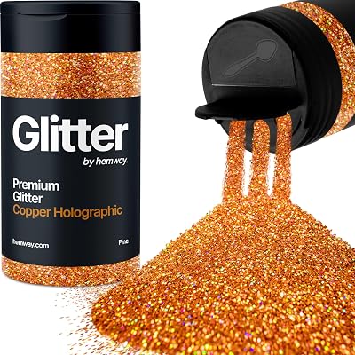 Hemway Holographic Copper Glitter Shaker 130g Fine 1/64" Metallic Flake