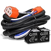 True Mods H6054 H4 LED Headlight Wiring Harness [Negative Switched Conversion] [Fused] Universal H4 Head Light Relay Harness 