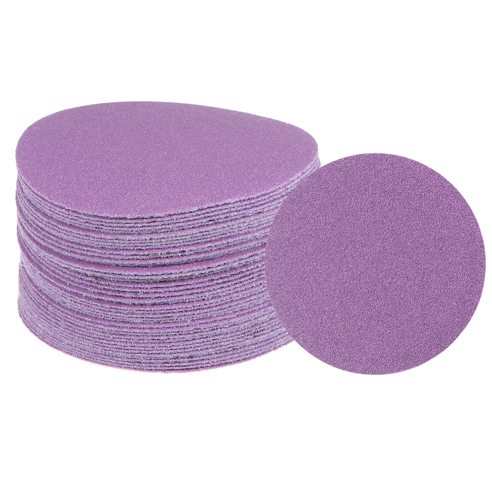uxcell 40pcs 100 Grit Purple Sanding Discs 3 Inch Hook and Loop Aluminum Oxide Orbital Sanding Pads Paper Wet Dry Polish for Metal Woodworking Drywall