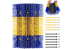 ROUISXUE Extra Large Size Livestock Scratching Brush, Upgraded Horse/Goat/Cow/Cattle Scratcher Brush for Grooming, Itch Relief Horse Scratcher Brushes Kit with Two Sets of Mounting Screws(1-Pack,Yellow)