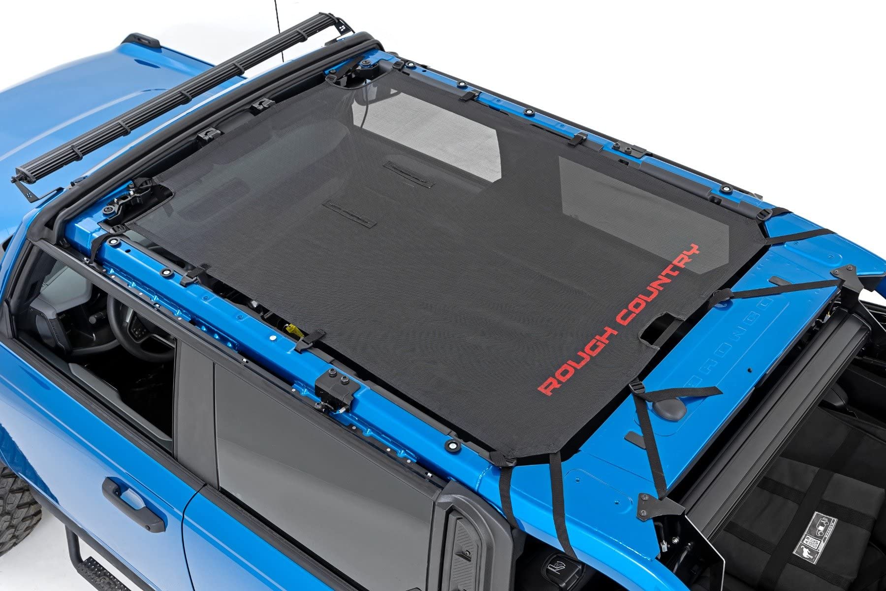 Photo 1 of Rough Country Black Mesh Bikini Top for 2021-2024 Ford Bronco | 4-Door - 85116