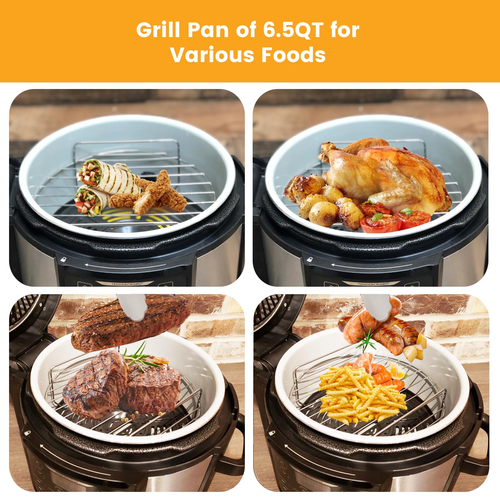 GWY Air Fryer Accessories for Ninja Foodi 6.5QT FD302 Air Fryer Pressure Cooker, 9.2'' Round Air Fryer Replacement Parts for Ninja Foodi 5QT FD101 6.5QT OS301 Instant Pot Pro Duo 8 QT Air Fryer