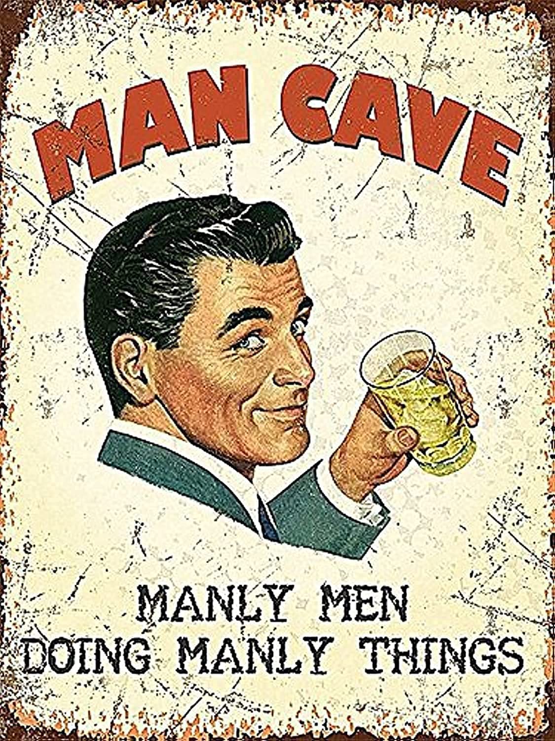 Original Metal Signs Man Cave Large Metal Sign, 40cm x 30cm