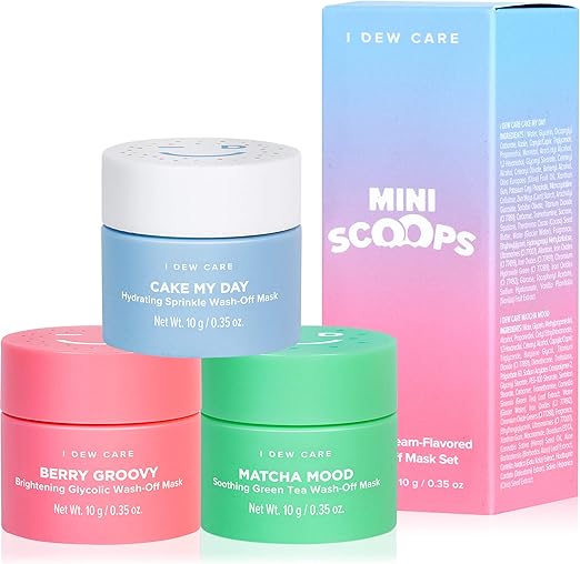 I DEW CARE Mini Scoops Wash Off Face Mask Skin Care Trio Korean