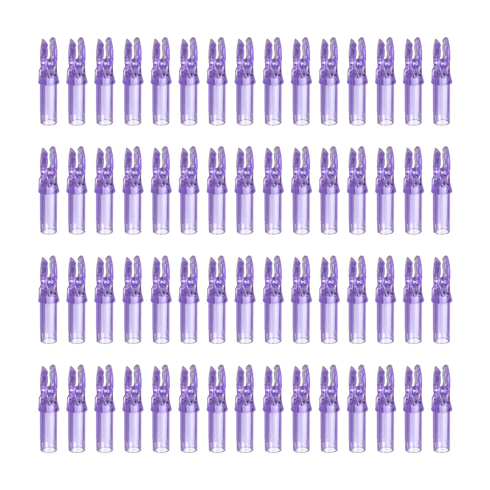 PATIKIL Archery Arrow Nocks 6.2mm 0.244", 60 Pack Insert Arrow Nock Replacement for Shooting, Clear Purple