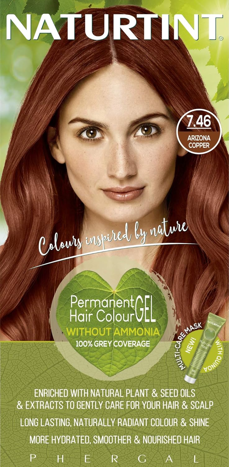 Naturtint Permanent Hair Colour Gel 7.46 Arizona Copper, Plant Enriched, Biobased, Ammonia Free