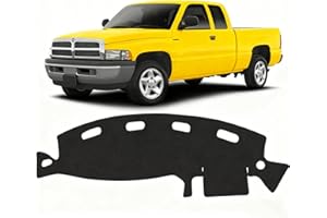 KUST Car Dash Cover for Dodge Ram 1500 2500 3500 1998 1999 2000 2001 Polyester Dashboard Cover Non-Slip Center Console Dash Cover Interior Accessories for Ram Pickup Sunshade No Glare Black