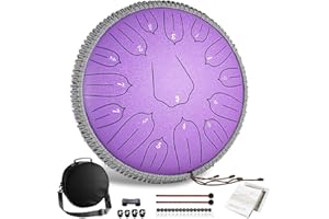 Lronbird Steel Tongue Drum 13 Inch 15 Notes Hand Drums with Travel Bag Mallets Music Book, D Major Musical Instruments for Adults - Concert Percussion - Sound Healing Gifts (Lavender)