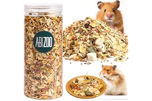 Abizoo Hamster & Gerbil Treat, Natural Health, Gourmet Hamster and Gerbil Food for Small Animals with Seeds, and Grains,Vitamin-Nutrient Fortified