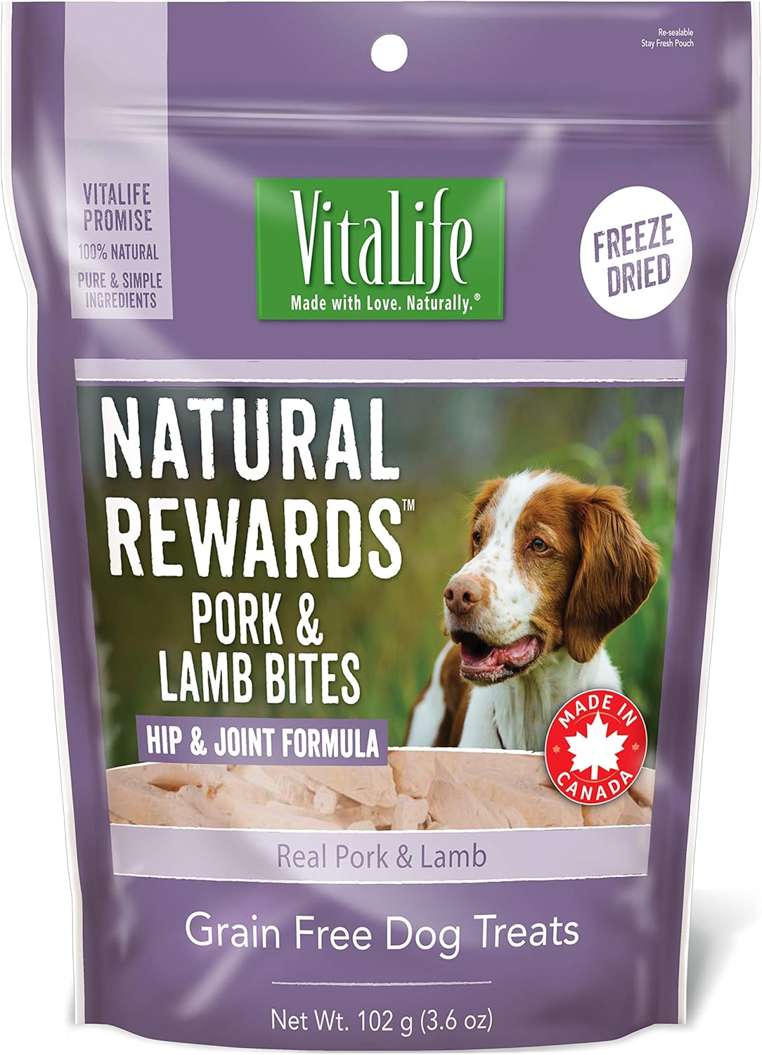 VitaLife Freeze Dried Dog Treats All Natural, Freeze Dried Pork and