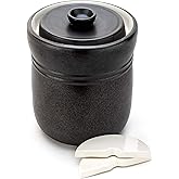 TOMO Fermentation Crock with Weights - Ceramic Sauerkraut Pickling Crock - Stoneware Kombucha Brewing (7L)