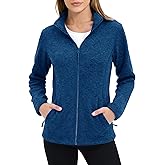 MAGCOMSEN Fleece Jacket Women Zip UP Lightweight Soft Polar Warm Winter Jackets for Women with Pockets Outdoor Hiking