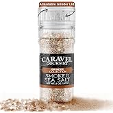 Caravel Gourmet Smoked Alderwood Sea Salt for Cooking &amp; Finishing, 5 oz | Savory and smoky flavor for meats &amp; veggies, alderwood smoked salt, grinder