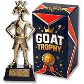 Standing Goat Trophy Award &ndash; 8 Inches Tall Goat Statue with First Place Medal, Funny Greatest of All Time Trophy, Office Desk Decor, Collectible Gift for Winners