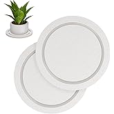 Johamoo Plant Saucer for Indoors, 2 Pack 6 Inch, Instantly Dry Diatomaceous Earth Plant Trays, Stone Plant Pot Saucers Drip & Drainage Tray, White