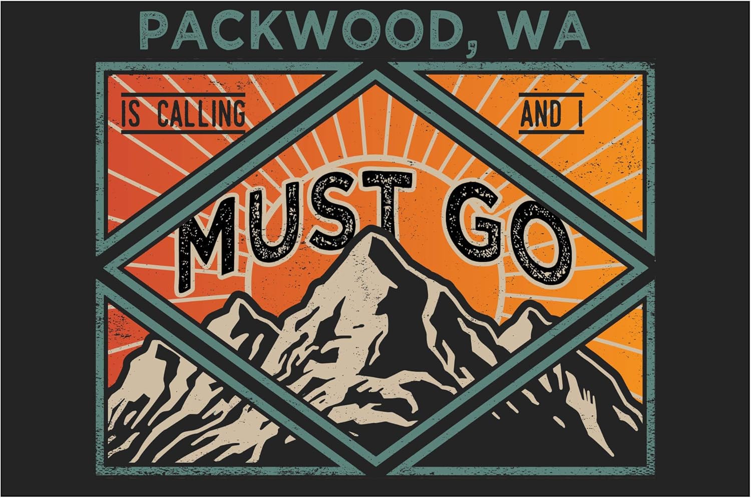 Amazon.com: Packwood Washington 9X6-Inch Souvenir Wood Sign With Frame Must  Go Design: Kitchen &amp; Dining